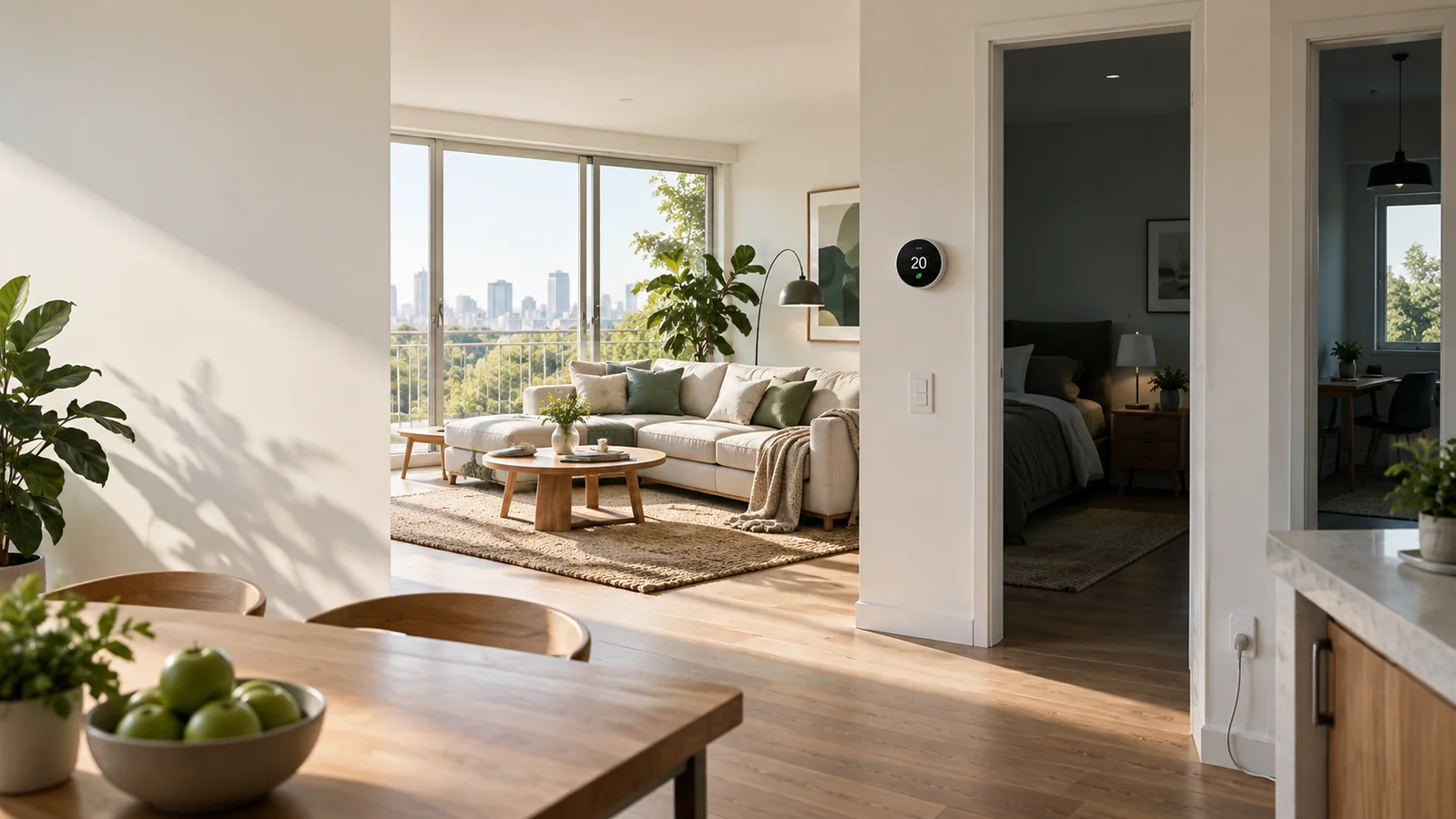 Escena genérica de una casa con dispositivos inteligentes