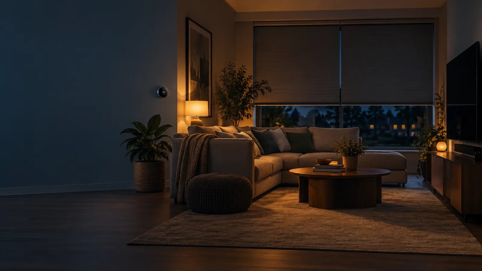 Escena genérica de una casa con dispositivos inteligentes